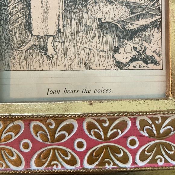 Joan of Arc Vintage Book Art in Upcycled Sicura Malaya Style Frame - Pretty! - Picture 5 of 16